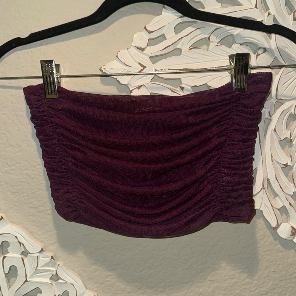 Free People Ruched Mesh Bandeau
